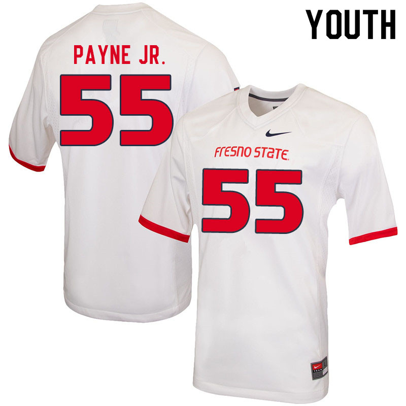 Youth #55 Leonard Payne Jr. Fresno State Bulldogs College Football Jerseys Sale-White - Click Image to Close